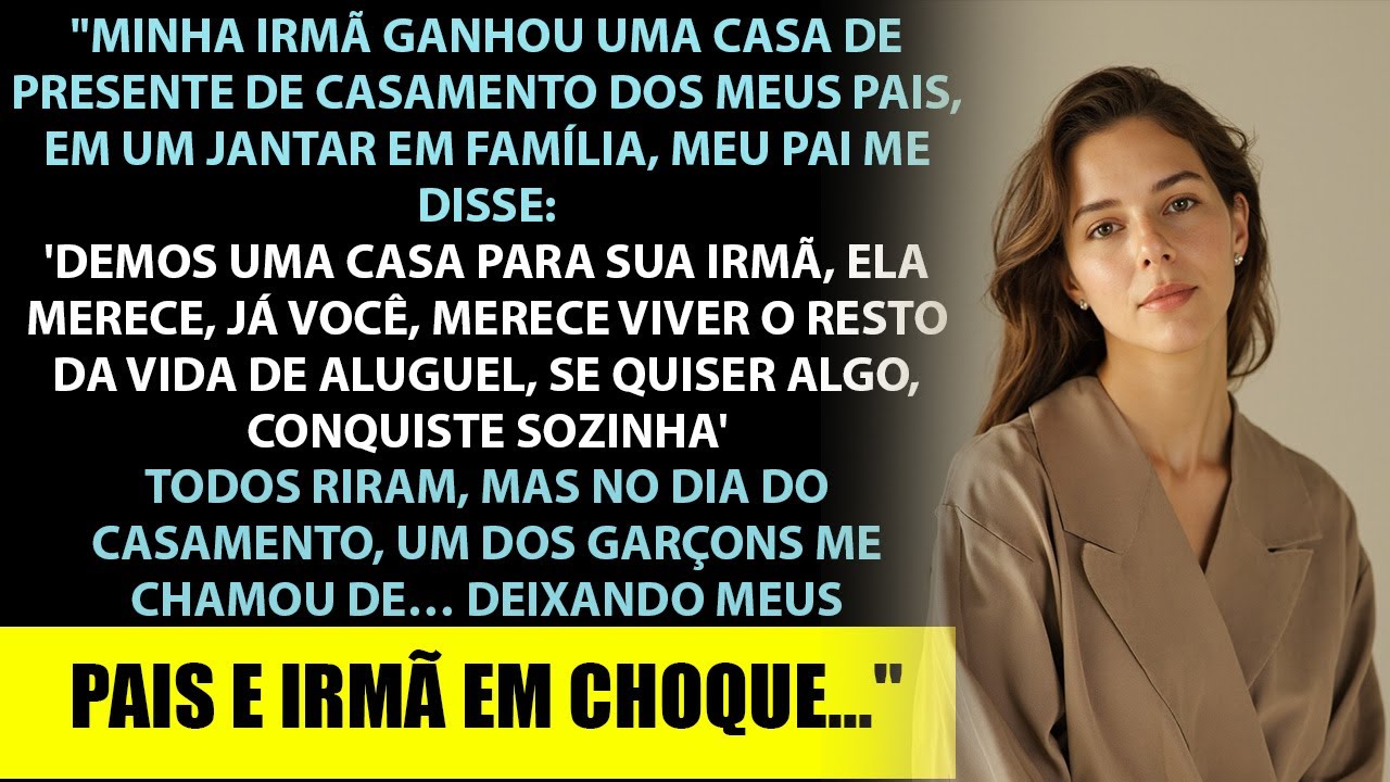 Meus pais deram uma casa para minha irmã... Ela merece, você não! Mas quando me chamaram de