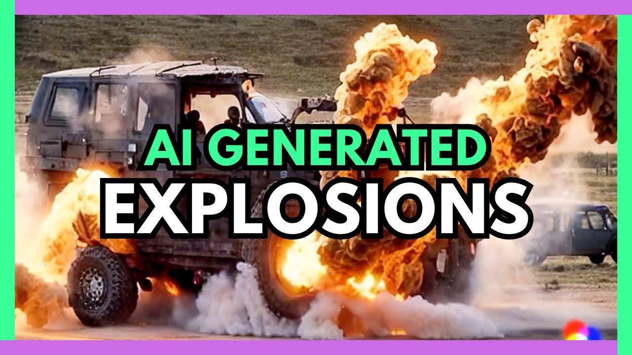 Explosions generated by AI video (Runway Gen-2)