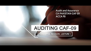 Auditing (CAF-09, F8) conceptual revision - Lecture 01, Assurance, types and assurance engagement