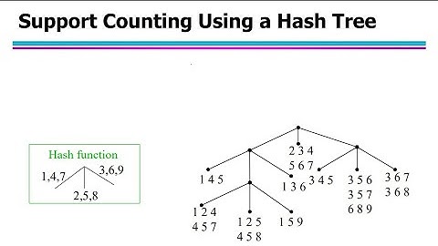 شرح مسالة support counting using a hash tree كورس data mining