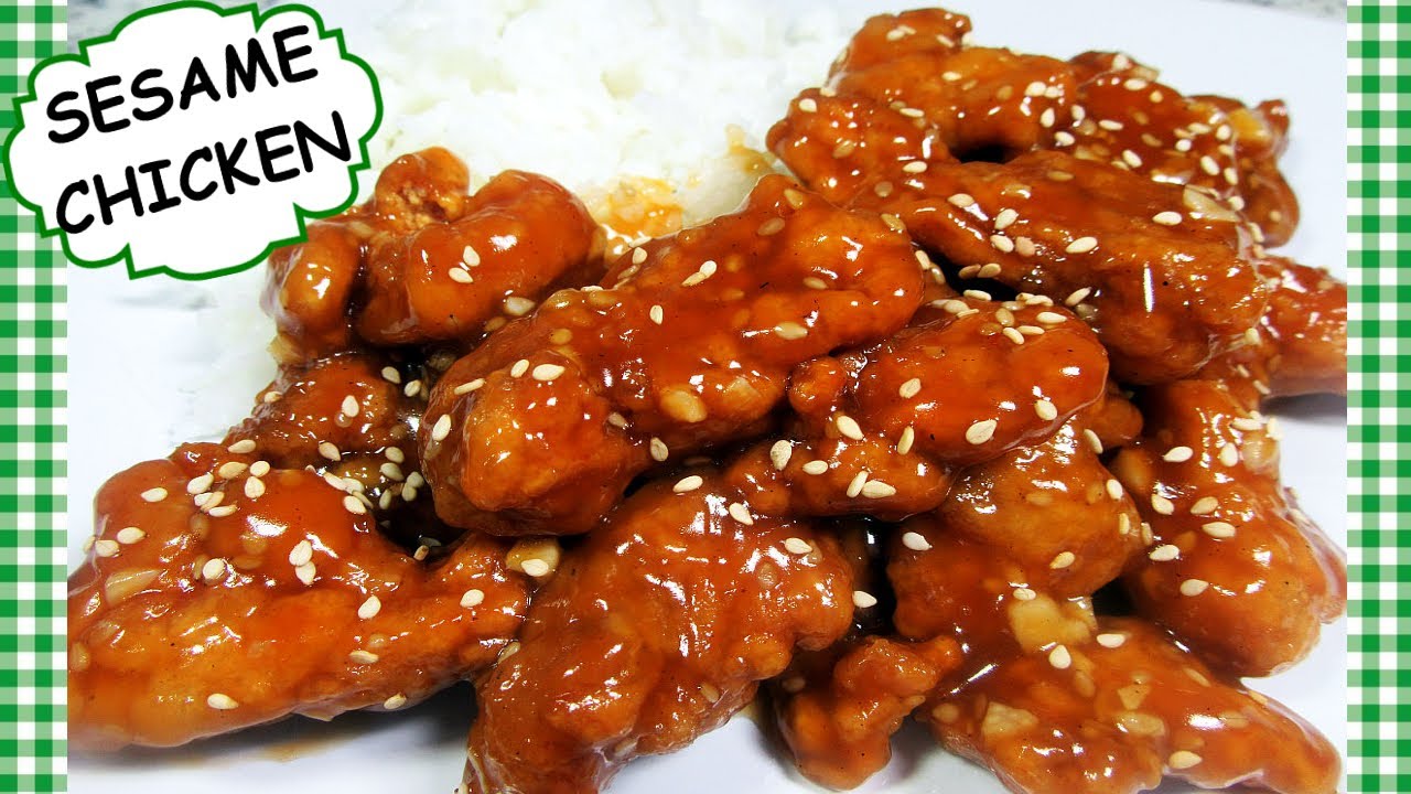 Crispy Sesame Chicken Recipe ~ How To Make Chinese Sesame Chicken Youtube