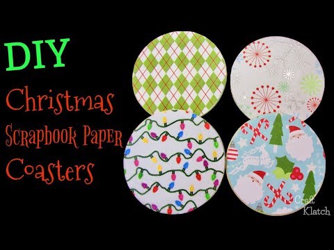 DIY Scrapbook Paper Christmas Coasters ~ Another Coaster Friday ~ Craft Klatch