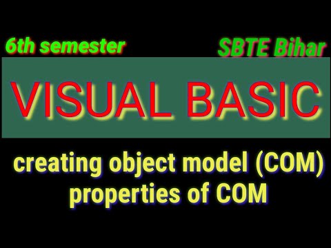 visual basic | 6th semester | creating object model (COM) | properties of creating object model