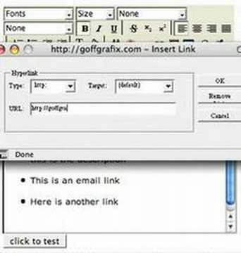 Text Editor Tutorial : Creating links to other websites