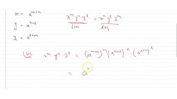 If  `x=a^(m+n), y=a^(n+1) and z=a^(l+m)` , prove that  `x^m +y^n z^l=x^n y^l z^m`