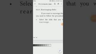 11th computer application chapter8 rearrange a slide