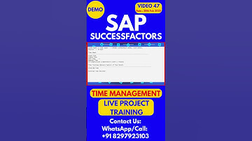 SAP SuccessFactors Time Management Training Online Tutorial Class 47 2025 #sapsuccessfactorstraining