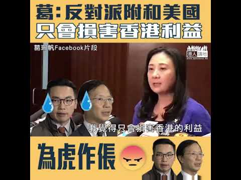 【短片】【損害香港利益，嬲爆！ 】葛珮帆：美國千方百計壓制中國發展、不惜以抹黑和打擊香港用以制衡中國、反對派議員附和美國、只會損害香港利益
