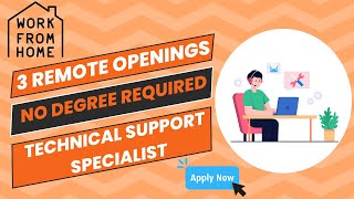 Famous 3 Remote Technical Support Specialist Jobs - Work From Home (No Degree Required) Profile
