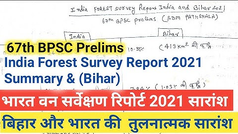 India & Bihar Forest Survey Report 2021 Summary & comparison. very Important for 67th BPSC Prelims .