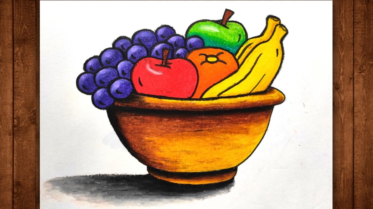 Fruit Basket Drawing Fruit Basket Drawing Easy How To Draw Fruit