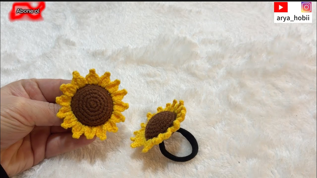 AYÇİÇEĞİ TOKA YAPIMI - LASTİK TOKA YAPILIŞI - #knitting #crochet #örgütoka