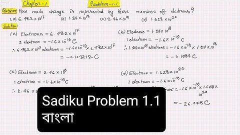 Alexander and Sadiku Problem 1.1 (Chapter-1) Fundamental of Electric Circuit, Bangla