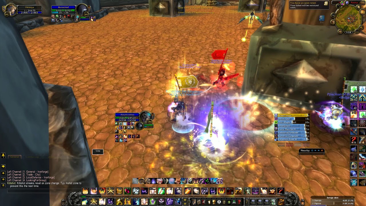 Spectating scripter's arena - using mind freeze on Mass dispel