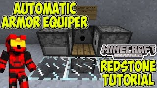 Minecraft Xbox & Playstation : COMPACT AUTOMATIC ARMOR EQUIPER | REDSTONE TUTORIAL (TU19 UPDATE)
