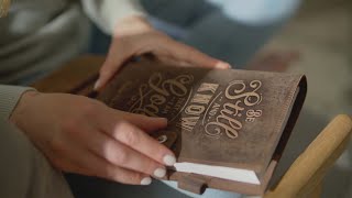 Refillable Leather Journal Notebook - Embossed Bible Verse Psalm 46v10 – Moonster Handmade Leather