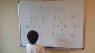 A 4-year-old solving basic algebra equations!