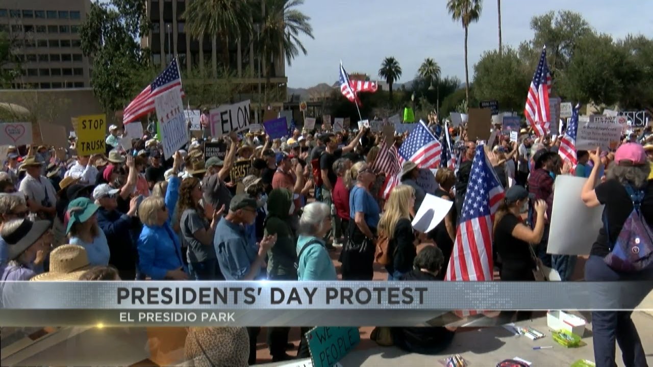 Hundreds gather in Tucson to protest Trump administration on Presidents ...