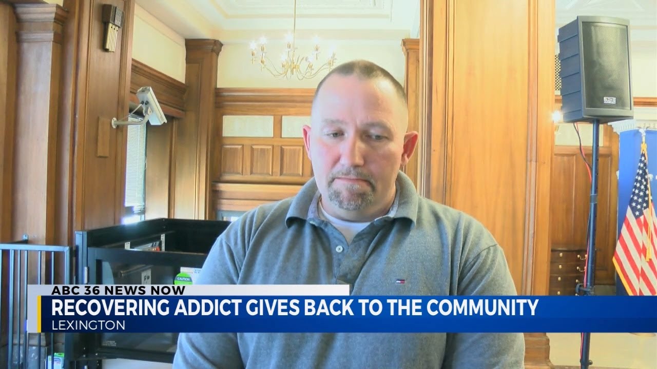 Recovering addict gives back to the community - YouTube