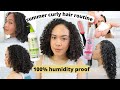 Curly hair routine. Summer curly hair routine for humid weather