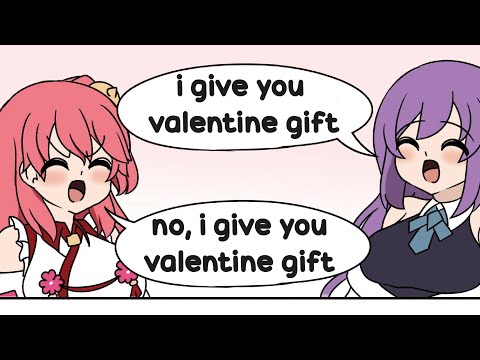 Miko Reaction to Moona's Valentine GIFT !!! : Moona FAQ You 【Miko x Moona / Hololive Clip】