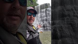 Riding Jet Skis into waterfall