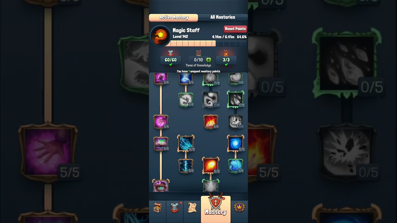 Eternal Hero - Magic Staff Skill Tree