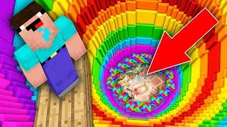 Minecraft NOOB vs PRO: NOOB FOUND THIS SECRET RAINBOW BUNKER UNDERGROUND! Challenge 100% trolling