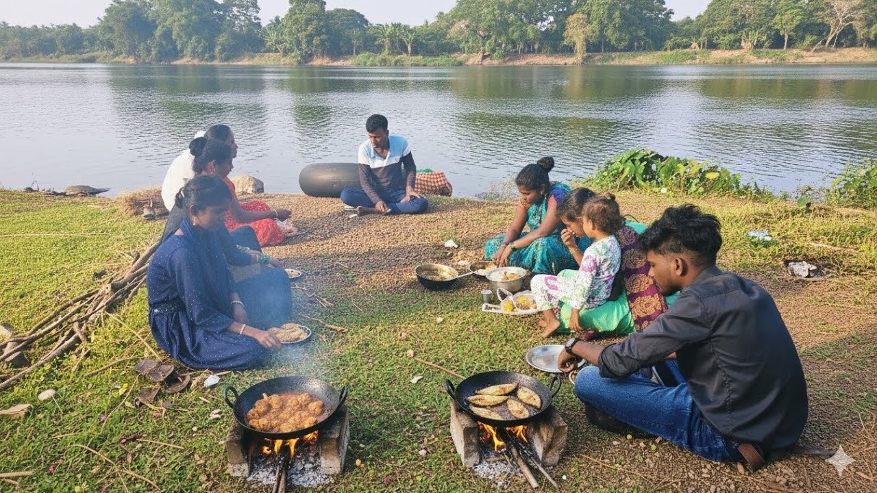 नदीवर आले पाहुणे त्यांच्यासाठी माशांची रेसिपी आणि चिकन🍗🐔फ्राय परत एकदा घरी बनवले🐠 चिलापी फ्राय😋😋