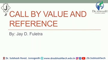 #C #Language C: Call By Value and Call By Reference with example in Gujarati By Jay Fuletra