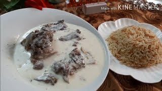 اكلات فلسطينة/الشاكرية (اللبن  باللحم) بالطريقة الفلسطينية مع طبق الأرز بالشعيرية