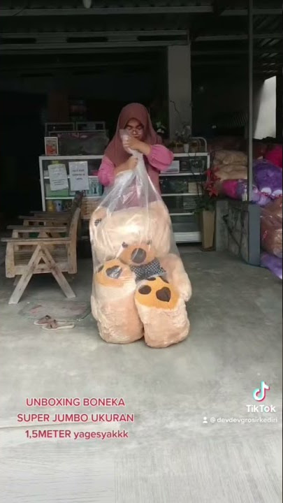 Unboxing boneka Teddy bear super jumbo 1,5 meter ya ges ya