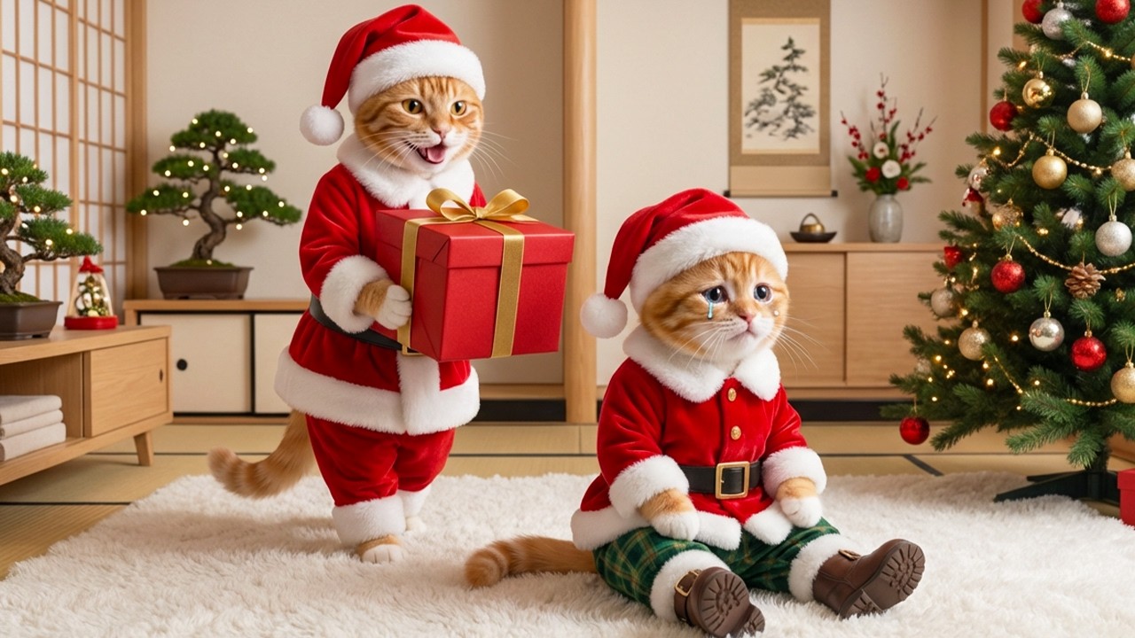 🎄🐱 Mama Cat’s Magical Christmas Surprise — Kitten’s Reaction Is Pure Joy! 🎁❤️