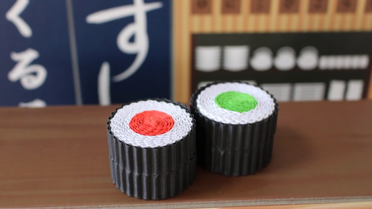 Paper Sushi shop "Roll Sushi" "巻き寿司"クルクルくるるお寿司屋さん