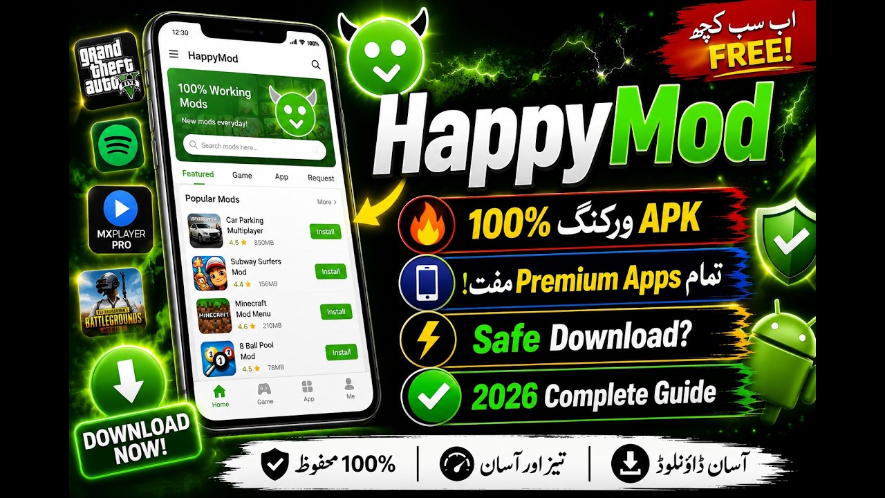HappyMod 2026 | Premium Apps FREE? Complete Guide (Urdu)