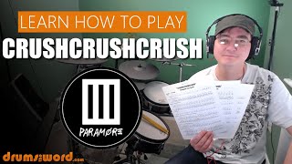 ★ crushcrushcrush (Paramore) ★ Drum Lesson PREVIEW | How To Play Song (Zac Farro)