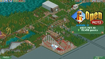 OpenRCT2 | Very Large Tram of Guests + Cheats = INSANITY! [HD]