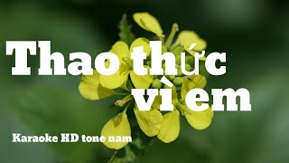 Thao thức vì em Karaoke Hd tone nam.