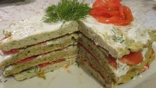 ЗАКУСОЧНЫЙ ТОРТ из КАБАЧКОВ с КУРИЦЕЙ. Очень сытно и вкусно!!!