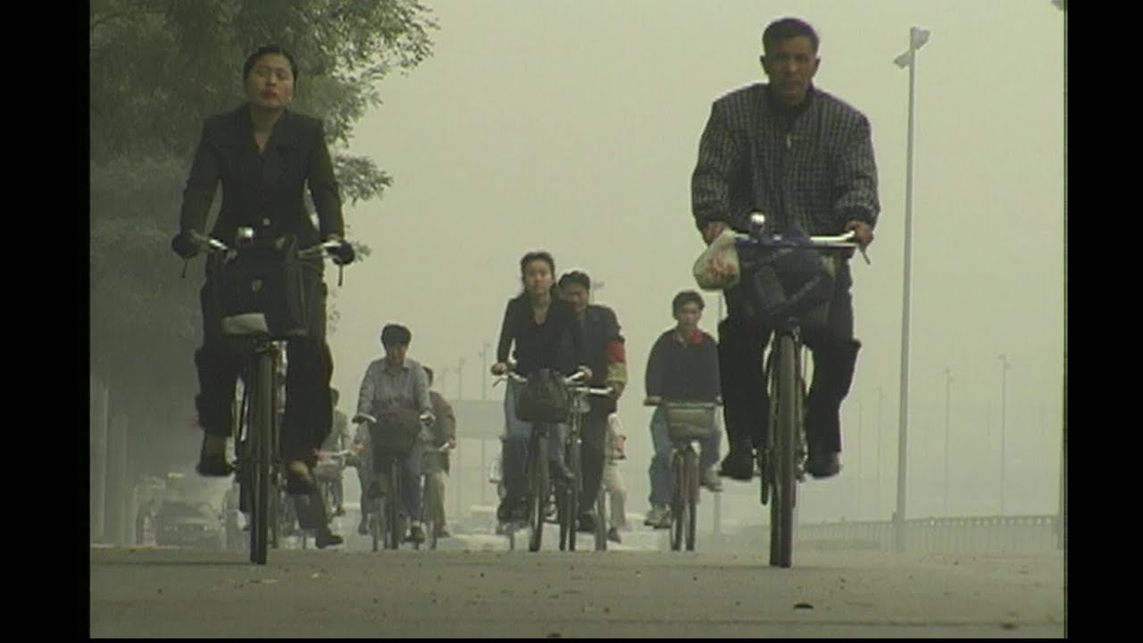 1998年撮影 中国北京（自転車通勤風景、昔の街並み胡同）Beijing 1998