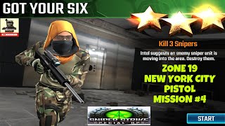 Campaign Zone 19 New York City Got Your Six Pistol mission #4 Sniper strike : special ops