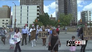 VIDEO: Community organizations march in downtown Tulsa to honor Terence Crutcher