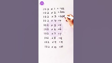 #shorts #ytshorts #multiplicationtable | 102 times table | Learn  multiplication table of 102