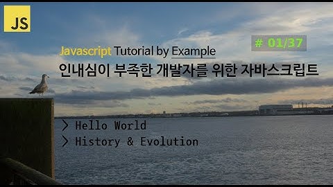 [1/37] Javascript, 인내심이 부족한 개발자를 위한 자바스크립트, 강의 강좌 비디오 튜토리얼 by Example,  History, Hello World