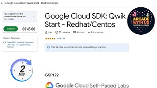 Google Cloud SDK: Qwik Start - Redhat/Centos || GSP122 Update