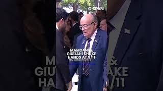 Mamdani & Giuliani shake hands at 9/11 ceremony