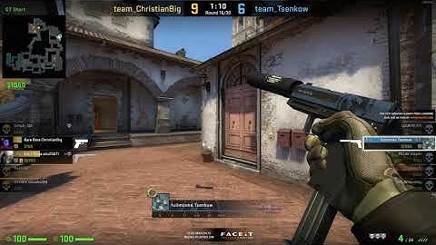 CS GO FACEIT 1v5 clutch on inferno / pistol round CT side