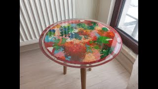 PASTEL BOYALARDAN EPOKSİ SEHPA, EPOKSİ SEHPA YAPIMI, EPOKSİ SEHPA NASIL YAPILIR, EPOXY COFFE TABLE