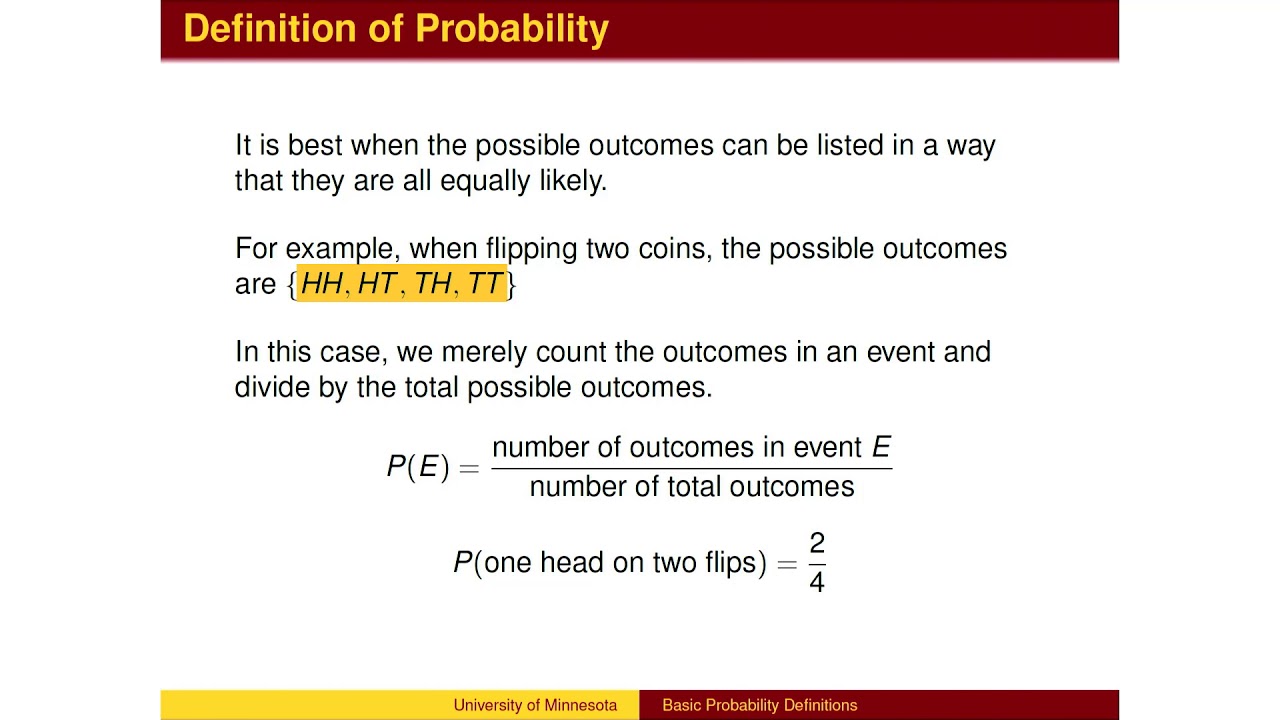PR2 1 Basic Probability Definitions YouTube PR2 1 Basic Probability Definitions YouTube