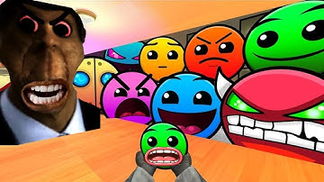 Saving Babyfaces From Geometry Dash Emoji ALL FACES LEVELS And Lobotomy Nextbot Gmod